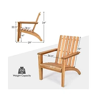 Givimo Outdoor Patio Acacia Wood Adirondack Lounge Armchair
