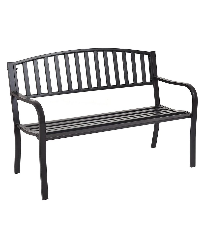 Sugift 50 Inch Patio Garden Bench Loveseats for Outdoor