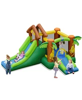 Sugift Kids Inflatable Jungle Bounce House Castle with 680W Blower - Muli