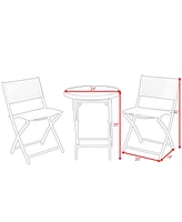 Sugift 3 Pieces Patio Folding Bistro Set for Balcony or Outdoor Space