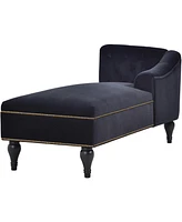 Slickblue 58" Velvet Chaise Lounge, Button Tufted Right