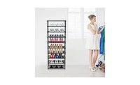 Slickblue 10 Tier Stackable Shoe Rack Storage Shelves - Stainless Steel Frame Holds 50 Pairs Of Shoes