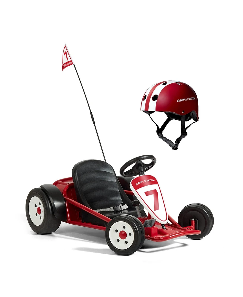 Radio Flyer 941HZ Battery-Powered Adjustable Kids Ultimate Outdoor Go-Kart, Red