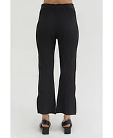 Crescent Women's Lucille Textured Cropped Knit Pants