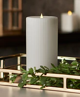 Seasonal Fine Ribbed Motion Flameless Candle, 4x8