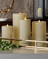 Seasonal Fine Ribbed Motion Flameless Candle, 4x6