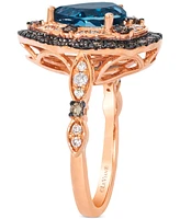 Le Vian London Blue Topaz (1-3/4 ct. t.w.) & Diamond (5/8 ct. t.w.) Statement Ring in 14k Rose Gold