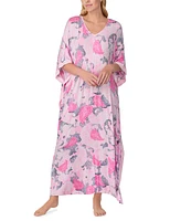 Ellen Tracy Women's Printed V-Neck Caftan Nightgown
