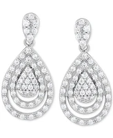 2-Pc. Set Diamond Teardrop Pendant Necklace & Matching Earrings (1 ct. t.w.) in Sterling Silver