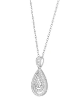 2-Pc. Set Diamond Teardrop Pendant Necklace & Matching Earrings (1 ct. t.w.) in Sterling Silver