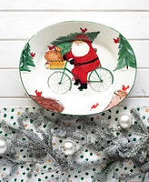 Vietri Old St. Nick Large Oval Platter with Bicycle