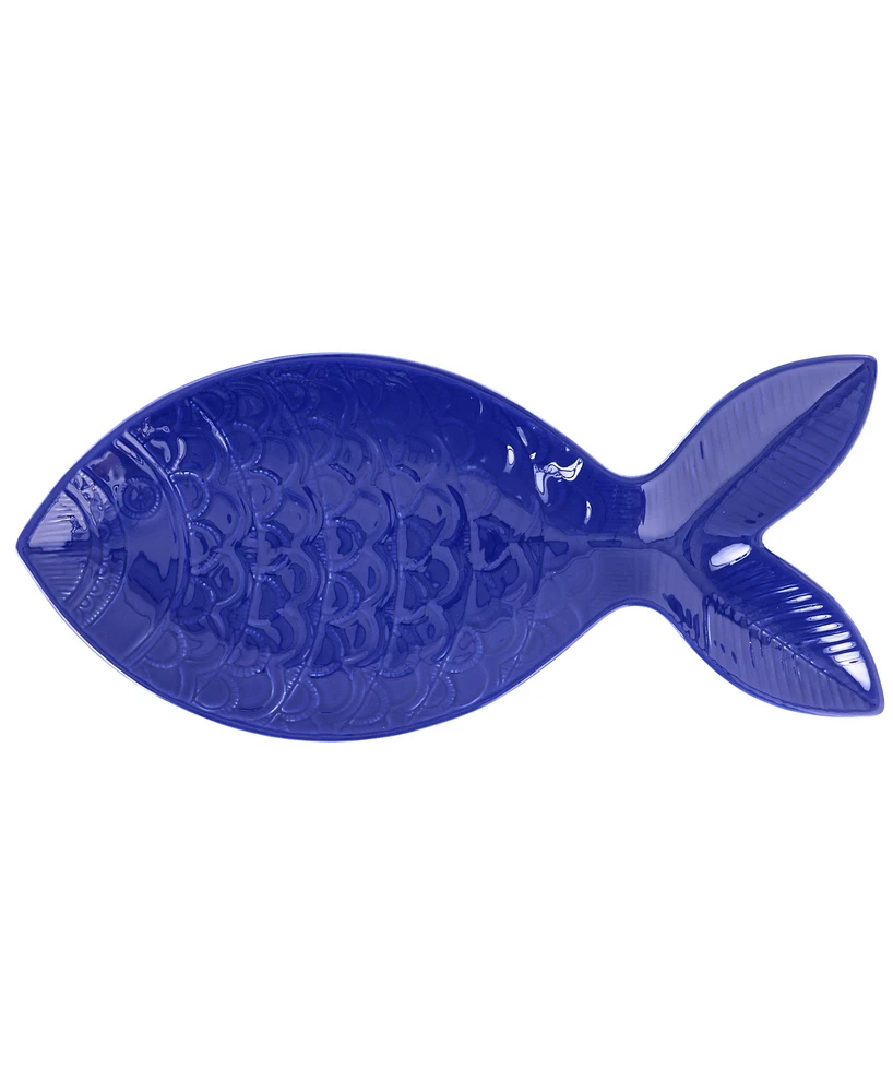 Vietri Santorini Large Figural Fish Platter