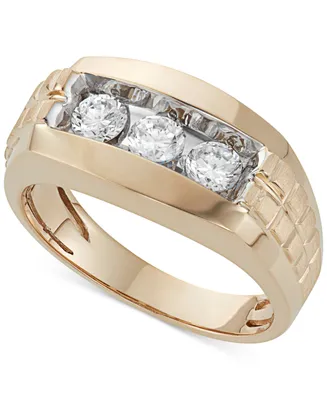 Men's Diamond Trinity Ring (1 ct. t.w.) 10K Gold