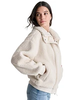 Dkny Jeans Women's Sherpa Fleece Bomber Jacket