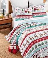 Levtex Merry Bright Ho Ho Holidays Reversible 3-Pc. Quilt Set, King/California King
