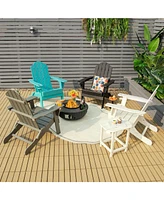 Sugift Foldable Weather Resistant Patio Chair with Built-in Cup Holder