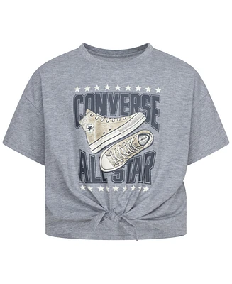 Converse Big Girls Tie-Front Boxy Graphic Tee