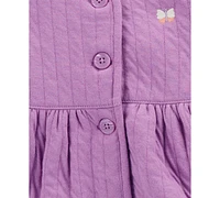 Carter's Baby Girls Quilted Little Vest, Bodysuit & Pants, 3 Piece Set