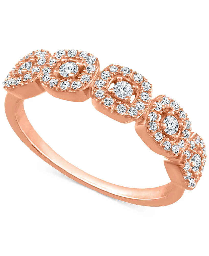 Diamond Halo Cluster Ring (1/4 ct. t.w.) 10k Yellow, White or Rose Gold