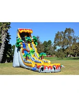 JumpOrange 25 T-Rex Commercial Grade Water Slide with Splash Pool for Kids and Adults (with Blower), Outdoor Indoor, Wet Dry Use, Tall Inflatable