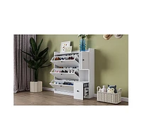 Slickblue Versatile Shoe Cabinet with 3 Flip Drawers, Maximum Storage Entryway Organizer with Drawer