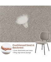 Gymax Set of 4 Fabric Armless Kitchen Dining Chair Padded Modern Accent Chair Gray