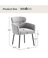 Hulala Home Niccolo Modern Boucle Dining Chair with Adjustment Feet