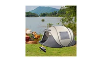 Slickblue 4-Person Pop Up Camping Tent, Easy Setup for Hiking, Fishing, Beach & Outdoor Adventures