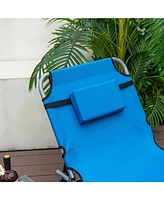 Sugift 5-position Outdoor Folding Chaise Lounge Chair