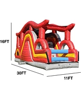 JumpOrange Shadow Obstacle Course Bounce House Inflatable for Kids and Adults with Blower, Commercial Grade, Pop Ups, Outdoor Indoor