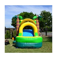 JumpOrange Commercial Grade Inflatable Tropical Aloha Bounce House & Slide Combo with Air Blower, Party Combo Moonwalk, 100% Pvc Vinyl