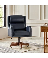 Clemant Transitional Leather Executive Task Chair with Adjustable Seat Height and Tilt Mechanism