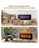 Gymax 42'' Electric Fireplace Wall Mounted & Freestanding Heater Remote Control 1500W