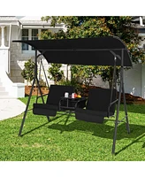 Sugift Porch Swing Chair with Adjustable Canopy