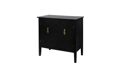 Slickblue 2-Door Black Wooden Cabinets, Vintage Style Sideboard for Living Room, Dining Room, or Office