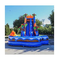 JumpOrange Oasis Commercial Grade Inflatable Water Slide with Detachable Deep Pool (with Blower), Outdoor Indoor, Wet Dry Use, Tall Waterslide, Kids P