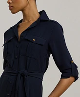 Lauren Ralph Women's Belted Double-Faced Georgette Shirtdress