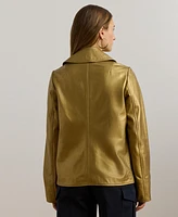 Lauren Ralph Women's Metallic Lambskin Peacoat