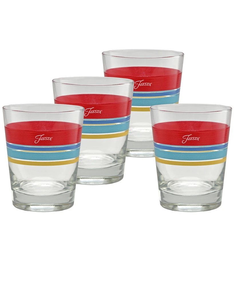 Fiesta Vibrant Edgeline Double Old-Fashioned Glass, Set of 4