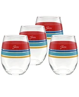 Fiesta Vibrant Edgeline Stemless Wine Glass, Set of 4