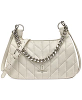 Karl Lagerfeld Paris Lafayette Small White Quilted Leather Shoulder Bag