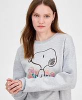 Freeze 24-7 Juniors' Snoopy Floral Graphic Sweatshirt