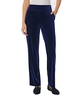 Jones New York Women's Stretch Velour Pull-On Straight-Leg Pants