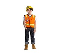 Dress Up America Orange Construction Worker Role-Play Set - Kids Girls & Boys