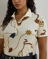 Lauren Ralph Plus Printed Polo Shirt