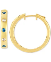 Le Vian Anywear Everywear Blueberry Sapphire (1/6 ct. t.w.) & White Sapphire (1/10 ct. t.w.) Hoop Earrings in 14k Honey Gold
