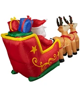 Northlight 8' Inflatable Santa's Sleigh and Reindeer Outdoor Christmas Decoration