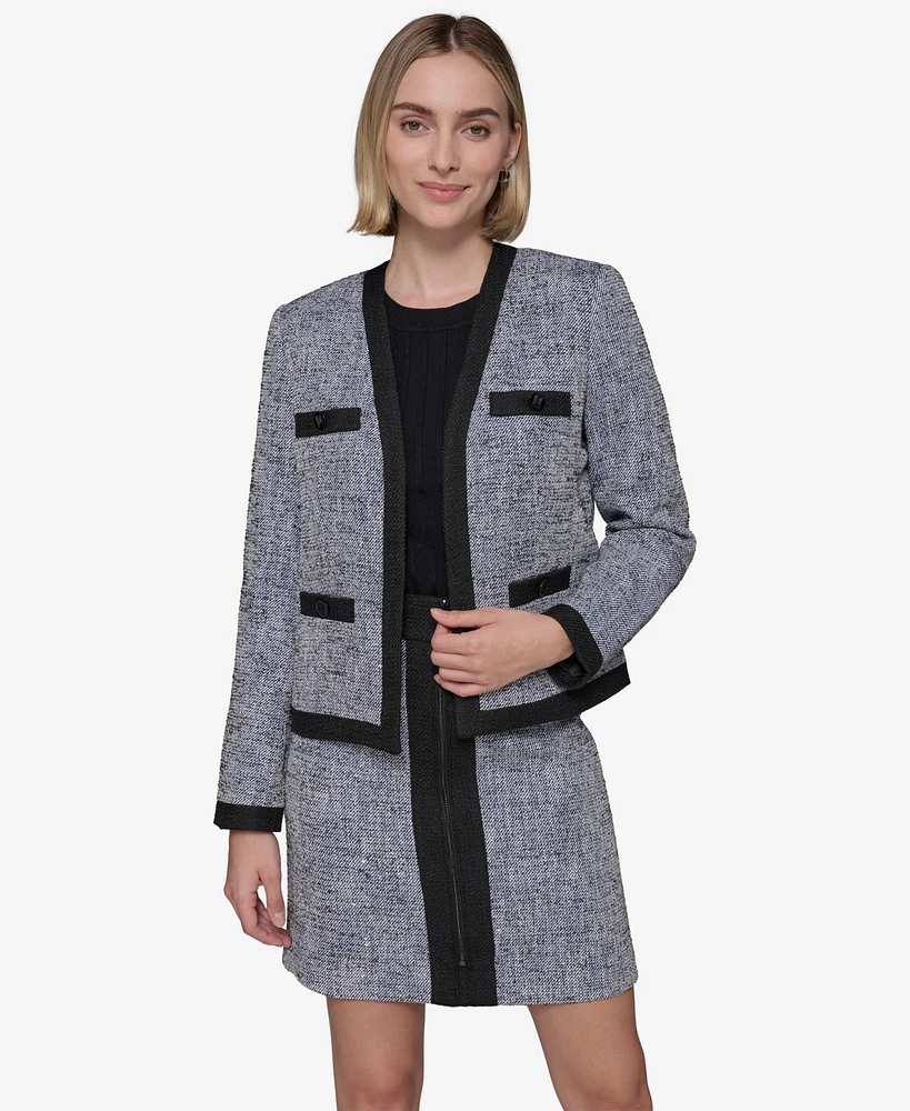 Karl Lagerfeld Paris Women's Open-Front Jacket