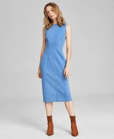 And Now This Women's Sleeveless Denim Midi Dress, Exclusively at Macy's