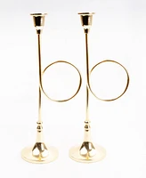 8 Oak Lane Large French Horn Candlesticks, Set of 2